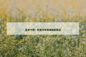 正印十神：權貴與學業成就的象徵