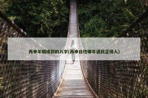 丙申年姻缘到的八字(丙申日柱哪年遇到正缘人)