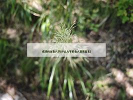 成功的女生八字(什么八字的女人容易出名)