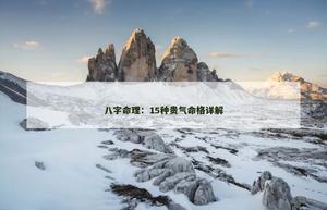 算卦街：15种贵气命格详解